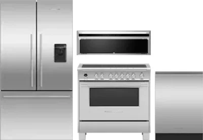 4 Piece Package Includes Refrigerator, Range, Hood And Dishwasher